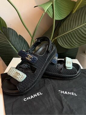 Chanel ‘22S Knit Multicolor Dad Sandal’